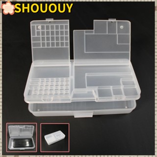 Shououy กล่องพลาสติก PVC ใส ทรงสี่เหลี่ยมผืนผ้า สองชั้น ความจุสูง สําหรับเมนบอร์ด โทรศัพท์มือถือ สกรู ขนาดเล็ก