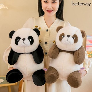 Btr-panda ตุ๊กตาแพนด้าจําลอง สัตว์ ตกแต่ง สีตัดกัน ขนปุย ยัดนุ่น เอาใจใส่ นอน ตา ปลอบประโลม เด็ก โซฟา ตกแต่ง ตุ๊กตาแพนด้า ของเล่นเด็ก