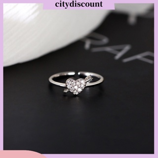 &lt;citydiscount&gt; แหวนแฟชั่น รูปลูกศร ประดับเพชรเทียม สีทอง สีเงิน สําหรับผู้หญิง ผู้ใหญ่