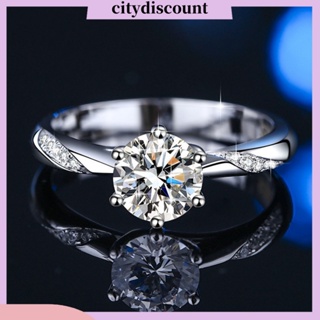 &lt;citydiscount&gt; แหวนหมั้นแต่งงาน ประดับเพทาย 3 กะรัต โลหะผสม หรูหรา สําหรับผู้หญิง