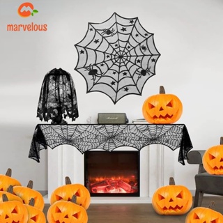 [Halloween Decor] ผ้าปูโต๊ะเว็บแคชชวล แต่งลูกไม้ ลายแมงมุม โปร่งแสง สําหรับปาร์ตี้ฮาโลวีน บ้านผีสิง