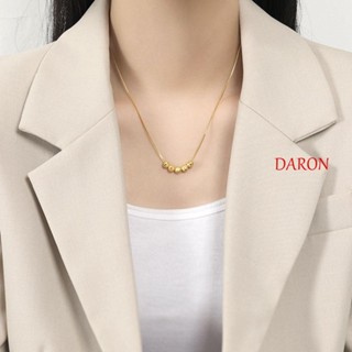 Daron สร้อยคอลูกปัด สีทอง เครื่องประดับ ของขวัญ จี้ลูกปัด เรียบง่าย เวียดนาม ทรายทอง ทองแดง โอนลูกปัด สไตล์เกาหลี สร้อยคอ