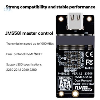 Cre M 2 NVME DualProtocol อะแดปเตอร์ฮาร์ดไดรฟ์ JMS581 Controller HighPerform