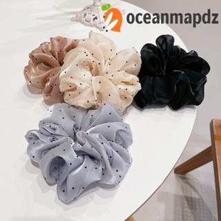 Oceanmapdz Organza Dot Hair Scrunchies ยางรัดผม ขนาดใหญ่ เรียบง่าย สไตล์เกาหลี ปาร์ตี้