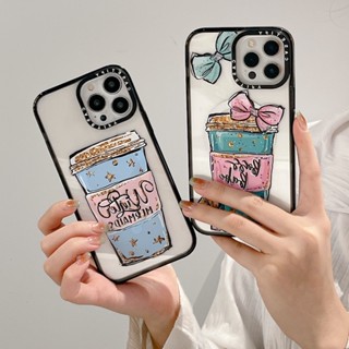 Casetify เคสโทรศัพท์มือถืออะคริลิคแข็ง แบบใส ลายถ้วยกาแฟ สําหรับ iPhone 14 13 12 11 Pro Max Plus