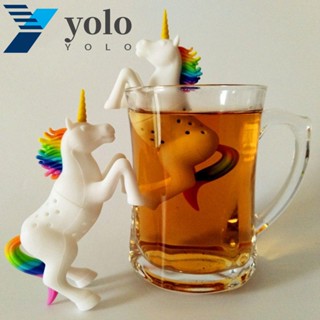 Yolo ที่กรองชา ซิลิโคน รูปยูนิคอร์น สําหรับตกแต่งงานแต่งงาน