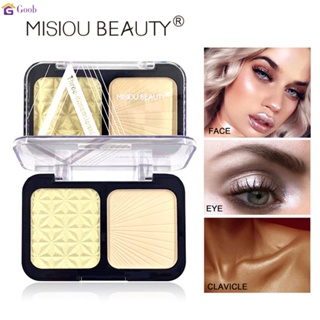 Misiou Beauty Two-color Magic Color High-gloss Honey Powder Cake Face Brightening Modification Three-dimensional Contour Beauty Cosmetics 【goob】