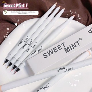 Sweet Mint Double Head Brightening Sleeping Silkworm Pen Shadow Pen Matte Natural Eyelid Down To Pen 【doom】