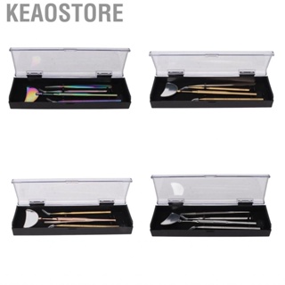 Keaostore 4PCS Eyelash Extension Tweezers Mirror Set Stainless Steel Universal Rotatable  Slip Handle Beauty Tools