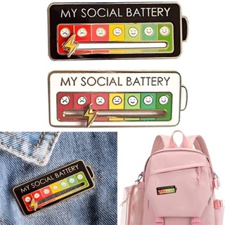 My Social Mood เข็มกลัดเคลือบแบตเตอรี่ 7 วัน สําหรับคู่รักเพื่อน