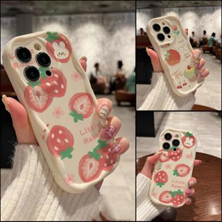 เคส Samsung A14 A13 A12 A11 A04 A04S A03 A03S A02 A02S A73 A71 A54 A53 A52 A52S A51 A50 A50S A34 A33 A32 A31 A30 A30S A24 A23 A21S A20 A10S M12 M11 4G 5G 3D Wave Frame Strawberry Soft Case