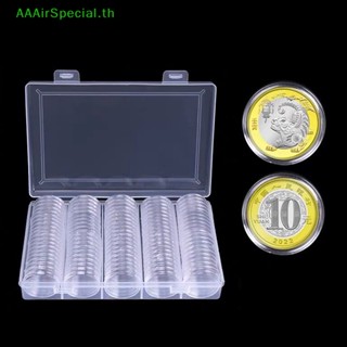 Aaairspecial กล่องพลาสติก ทรงกลม 30 มม. 100 แคปซูล สําหรับเก็บเหรียญ ของสะสม TH