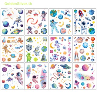 Goldensilver สติกเกอร์รอยสักชั่วคราว ลายการ์ตูนจรวดอวกาศ สําหรับเด็ก