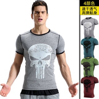 Mens Exercise Workout Clothes Short-Sleeved Training Pro Clothes Running Tight Clothes Quick-Drying T-shirt Elastic Basketball Sweat-Absorbent Base hmyr