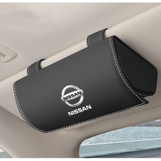 NISSAN LOGO car glasses sunglasses storage box DAYZ NOTE MARCH Sentra Leaf sunny Altima Skyline MAXIMA JUKE Ariya Rogue QASHQAI TEANA interior modified sun visor business card / card storage folding leather bag