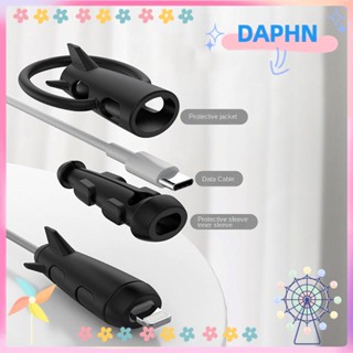 DAPHS ตัวป้องกันสายชาร์จ 3 ชิ้น, ตัวป้องกันสายเคเบิล ป้องกัน, อุปกรณ์เสริม ซิลิโคน ที่ม้วนสายเคเบิลข้อมูล ที่ทนทาน สําหรับโทรศัพท์