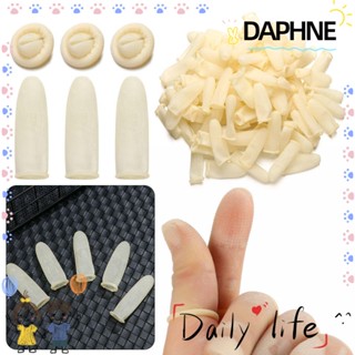 Daphne ถุงมือป้องกันนิ้วมือ กันลื่น สีขาว สําหรับทําเล็บ 100 ชิ้น