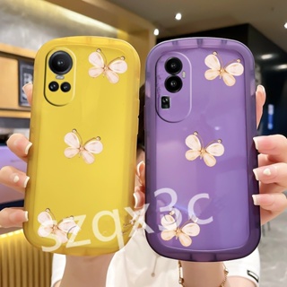 เคสโทรศัพท์มือถือ ซิลิโคนนิ่ม TPU ใส กันกระแทก ป้องกันเลนส์ ลายผีเสื้อ คริสตัลวิบวับ สําหรับ OPPO Reno10 Pro+ Reno 10 Pro Plus 8T 5G 4G A78 RENO10Pro+