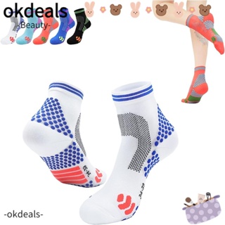 OKDEALS ถุงเท้ายืดหยุ่น ป้องกันความเมื่อยล้า ข้อเท้า หลากสี รองรับการไหลเวียนโลหิต