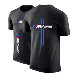 ใหม่ เสื้อยืดแขนสั้น พิมพ์ลายโลโก้รถยนต์ Bmw สไตล์สตรีท แฟชั่นสําหรับผู้ชาย