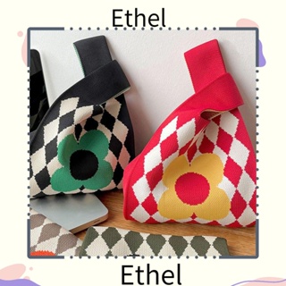 Ethel1 กระเป๋าถือ กระเป๋าช้อปปิ้งลําลอง ผ้าถัก ขนาดเล็ก สําหรับผู้หญิง