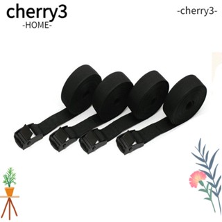 Cherry3 สายรัดกระเป๋าเดินทาง ไนล่อน และโพลีเอสเตอร์ ปรับได้ 3 นิ้ว x 1 นิ้ว สีดํา 4 ชิ้น