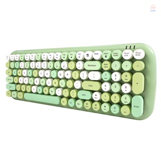 Mofii Candy XR 2.4G เมาส์คีย์บอร์ดไร้สาย พร้อมปุ่มกด ทรงกลม 100 ปุ่ม 4 ปุ่ม สีเขียว