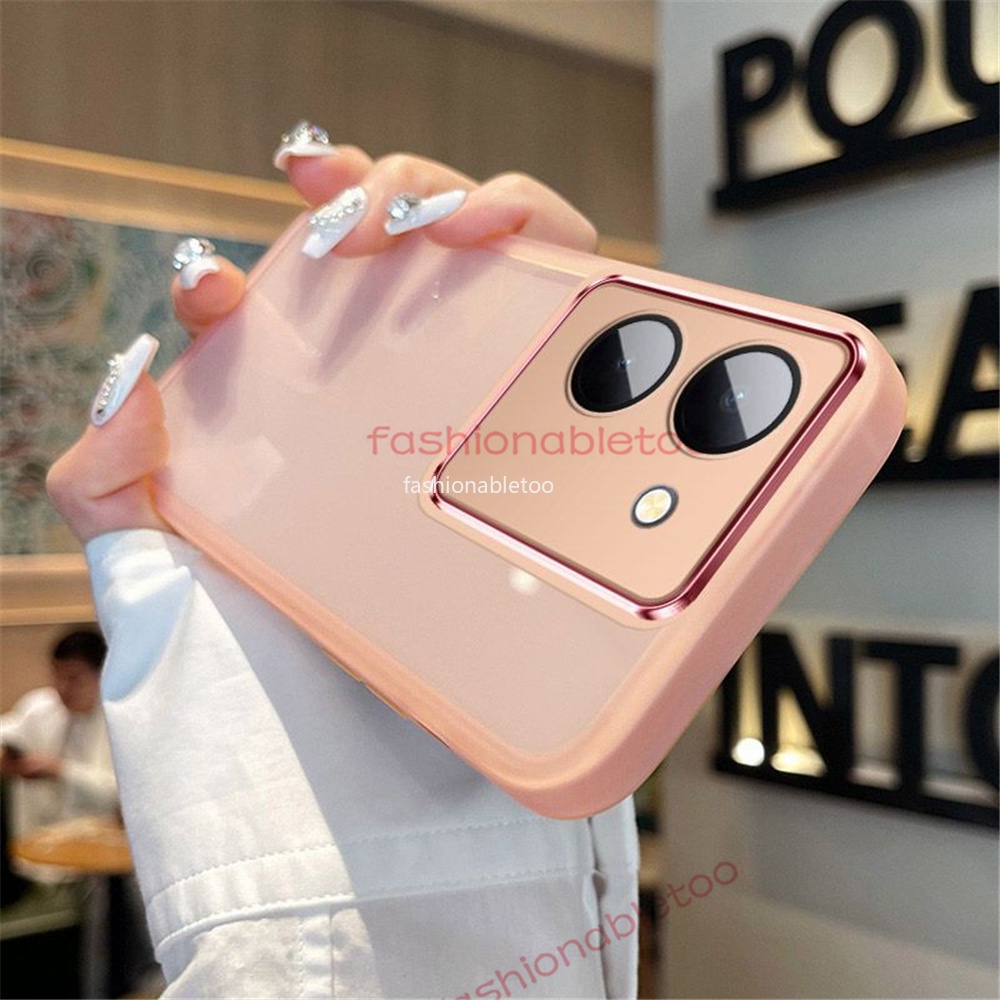 เคสซิลิโคนนิ่ม ทรงสี่เหลี่ยม กันกระแทก สําหรับ Vivo Y36 Y27 Y02T Y16 Y22s Y35 Y78 Y 36 Y 27 Y 02T Y 16 Y 22 Y 35 Y 78 4G 5G
