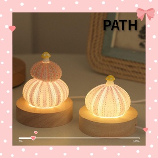 Path โคมไฟตั้งโต๊ะ LED วัสดุไม้แข็ง รูปเห็ด สไตล์โมเดิร์น DIY สําหรับตกแต่งโต๊ะอาหาร