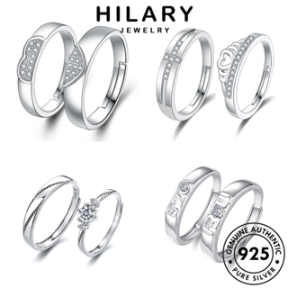 HILARY JEWELRY คู่รัก 925 เงิน เกาหลี ต้นฉบับ แหวน เรียบง่าย มอยส์ซาไนท์ไดมอนด์ เครื่องประดับ แฟชั่น Silver เครื่องประดับ แท้ M062