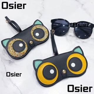 Osier1 กล่องเคสใส่แว่นกันแดด หนัง PU ลายการ์ตูนน่ารัก พร้อมจี้ห้อย