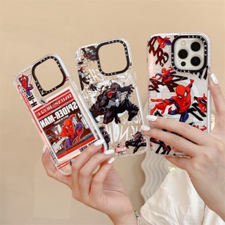 Casetifg เคสโทรศัพท์มือถือซิลิโคน TPU แข็ง กันกระแทก ลาย Marvel Spider Man Venom คุณภาพสูง พร้อมกล่อง สําหรับ iPhone 11 12 13 14 Pro Max