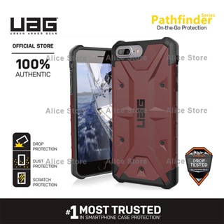 Uag Pathfinder Series เคสโทรศัพท์ สําหรับ iPhone 7 Plus / iPhone 8 Plus พร้อมเคสป้องกัน หล่นทหาร - สีไวน์แดง