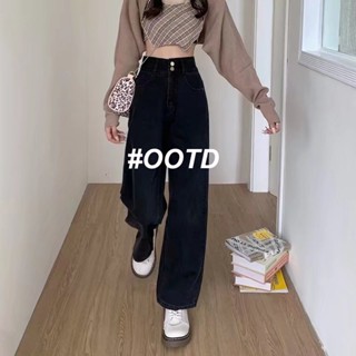  OOTD SHOP กางเกงขายาว กางเกงยีนส์ผู้หญิง ผู้หญิงแฟชั่นเกาหลี  Chic พิเศษ คุณภาพสูง Beautiful A97L18D 36Z230909