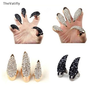 [TheVatifly] แหวนเล็บปลอม ประดับพลอยเทียม สไตล์โกธิคพังก์ ฮาโลวีน [Preferred]