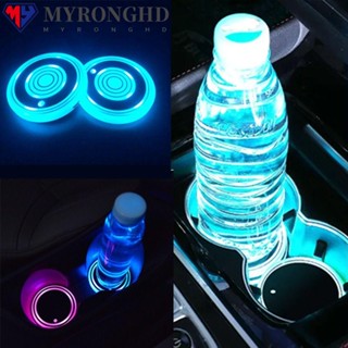 Myronghd 2 ชิ้น ที่วางแก้วในรถยนต์ ที่ชาร์จ USB LED ฝาครอบไฟกันลื่น