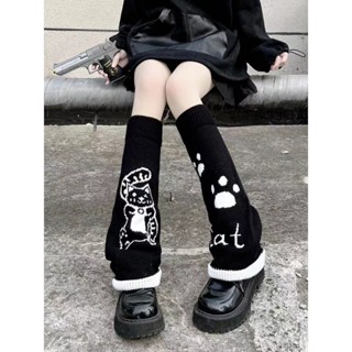 Cat Wide Leg Socks for Girls New Lolita Winter Warm Socks Cute JK Girls Cospaly Long Sleeve Warm Leg Covers Fashion