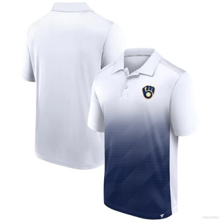 Ani MLB Milwaukee Brewers Jersey POLO Fans เสื้อยืดแขนสั้น เสื้อกีฬา พลัสไซซ์