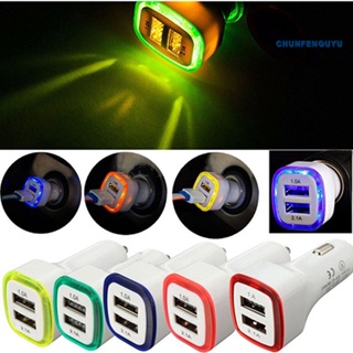 [CFGY Auto] อะแดปเตอร์ที่ชาร์จ USB 2.1A พอร์ตคู่ LED ชาร์จเร็ว สําหรับ iPhone iPad Samsung Galaxy