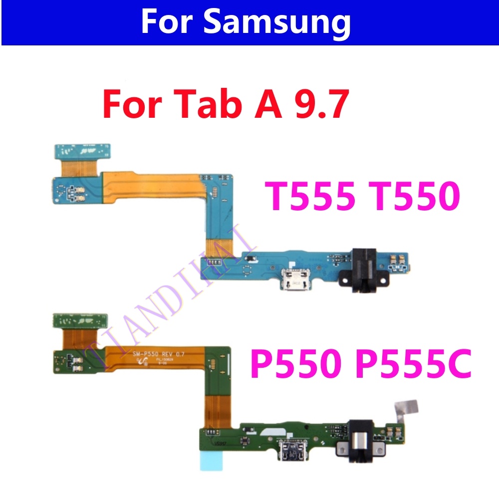 พอร์ตชาร์จ USB แจ็คซ็อกเก็ต สายเคเบิ้ลอ่อน สําหรับ Samsung Galaxy Tab A 9.7 T555 SM-T555 T550 SM-P550 P555C