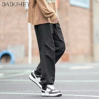 DaDuHey🔥 American Retro High Street Vibe Style Overalls Dopamine Wear Mens and Womens 2023 Trendy Brand Fashion Loose Drawstring Paratrooper Pants