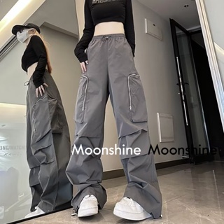 Moon  กางเกงขายาว คาร์โก้ กางเกง เชือกอเมริกันคลาสิค Cargo pants 2023 NEW 072817 ทันสมัย Beautiful ทันสมัย รุ่นใหม่ A90M01I 36Z230909