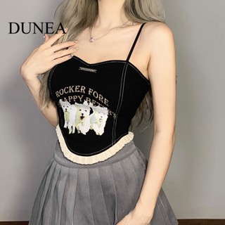 Dunea เสื้อสายเดี่ยว พิมพ์ลาย เซ็กซี่ แฟชั่นสําหรับผู้หญิง