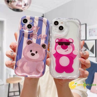 เคสโทรศัพท์มือถือนิ่ม ขอบโค้ง ลายหมีสตรอเบอร์รี่ 3D สําหรับ Redmi Note 8 10S 9S 11 11S 12 12S 9 10 PRO MAX Redmi 10 9 10X 10C 12 12C 11A A1 A2 A1+ A2+ 9A 9AT 9i 9C NFC 9T 9 Power POCO C50 C55 M2 M3 X3 2 PRO NFC