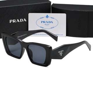 Prada Italian แว่นตากันแดด UV400 รูปหลายเหลี่ยม หรูหรา เหมาะกับการขับขี่ กลางแจ้ง แฟชั่นสําหรับผู้ชาย และผู้หญิง 2023