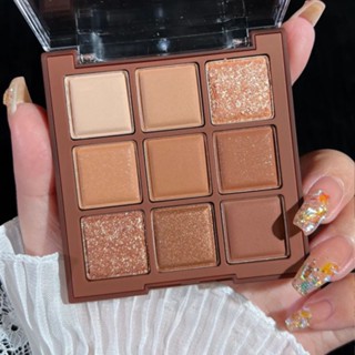 Spot seconds# ROTO Chocolate eyeshadow plate nine color eyeshadow large earth color pearly matte Internet celebrity same style TikTok live broadcast 0738.cc