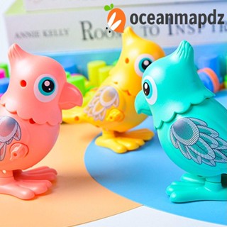 Oceanmapdz นกแก้วไขลาน ของเล่นพลาสติก สัตว์น่ารัก โซ่ไขลาน ของเล่นคลาสสิก สีเขียว / สีชมพู พ่อแม่ - ลูก