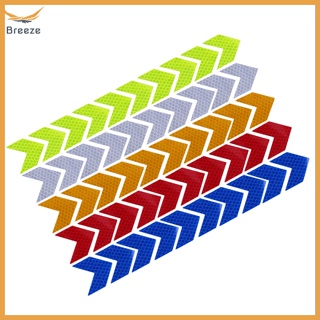 Breeze สติกเกอร์สะท้อนแสง ลายลูกศร กันน้ํา สําหรับติดตกแต่งรถยนต์ 10 ชิ้น ต่อชุด