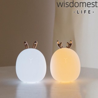 Wisdomest โคมไฟกลางคืน LED หรี่แสงได้ ซิลิโคนนิ่ม ชาร์จไฟได้ ของขวัญสําหรับเด็ก