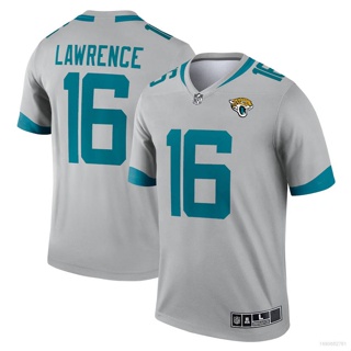 เสื้อยืดกีฬาแขนสั้น ลายทีมชาติฟุตบอล Jacksonville Jaguars Game Jersey Lawrence สีเงิน